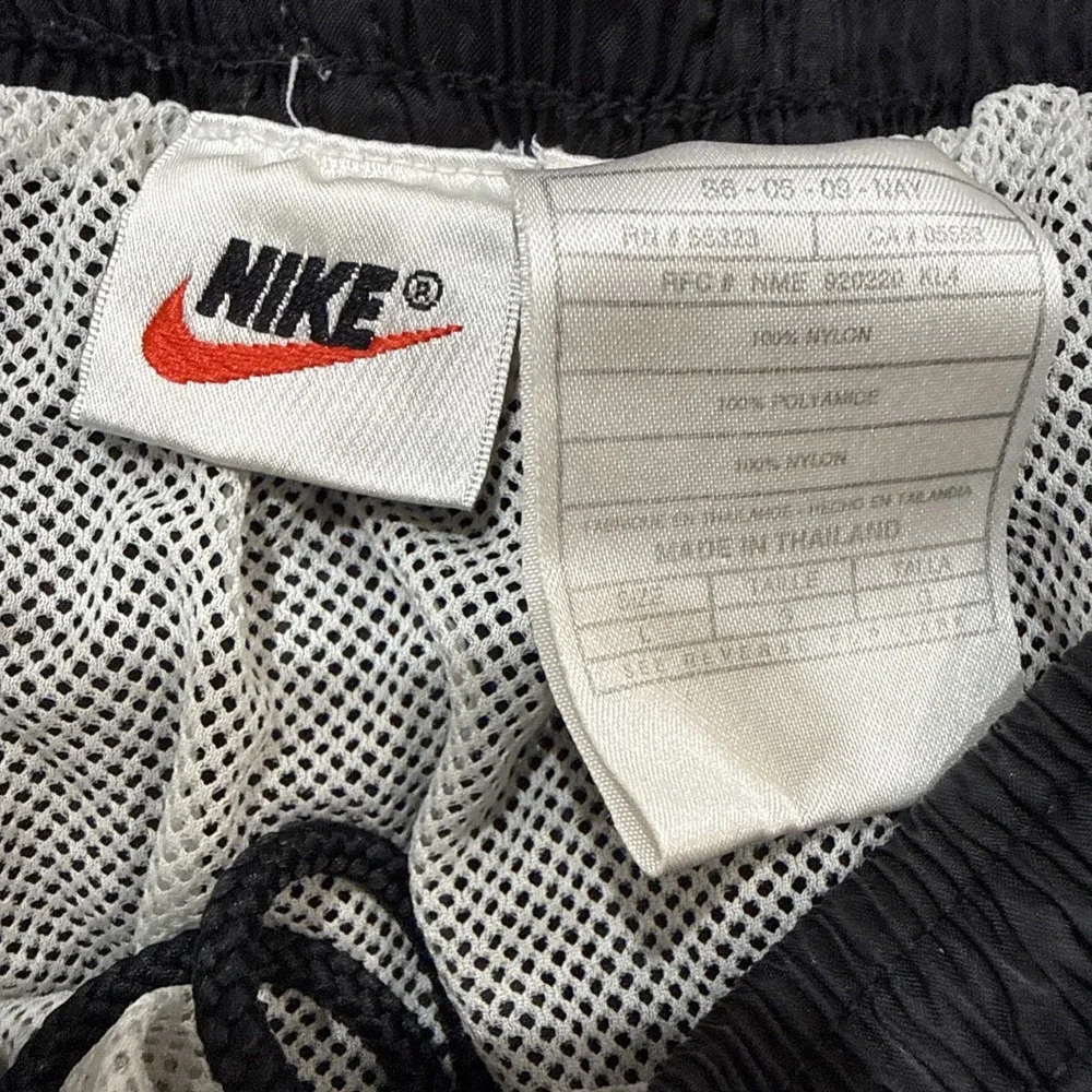 Rare Vintage NIKE Block Letters Spell Out Swoosh Swimming Trunks Shorts 90s SZ L